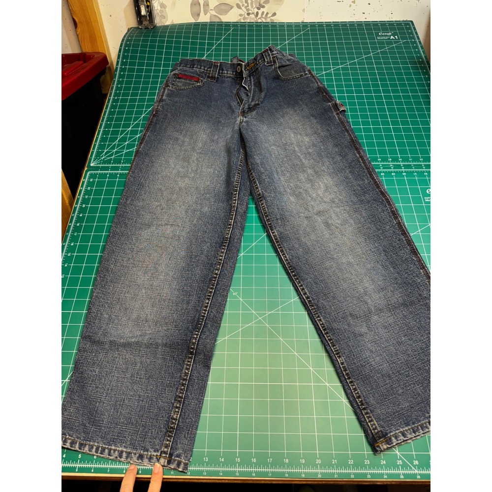 US Polo Assn Wide Leg Carpenter Jeans Denim Blue Workwear 31x30 Hammer Loop